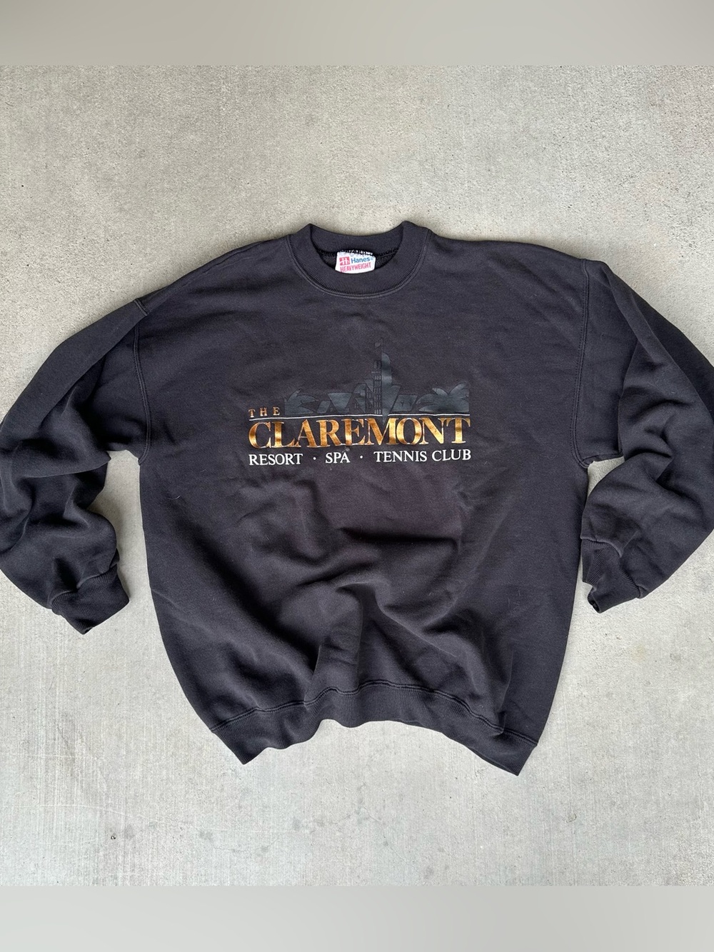 VTG Hanes Heavyweight Claremont Resort Tennis Club Graphic Crewneck Men's L
